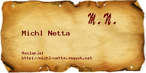 Michl Netta névjegykártya